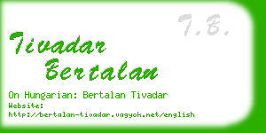 tivadar bertalan business card